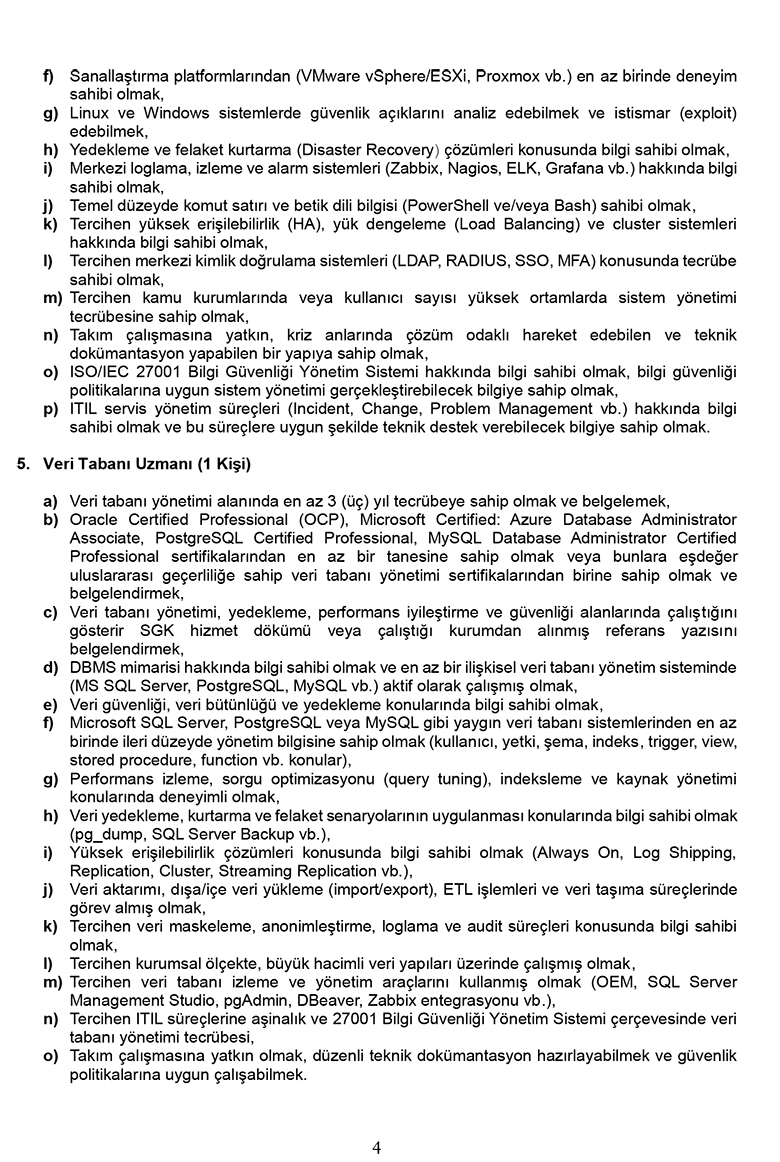 2026 Yılı Sözleşmeli Bilişim Personeli Alım Duyurusu 4