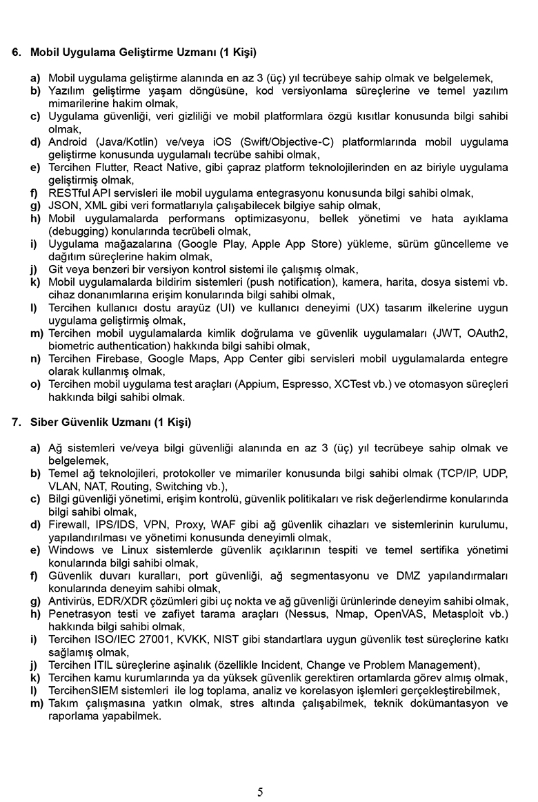 2026 Yılı Sözleşmeli Bilişim Personeli Alım Duyurusu 5