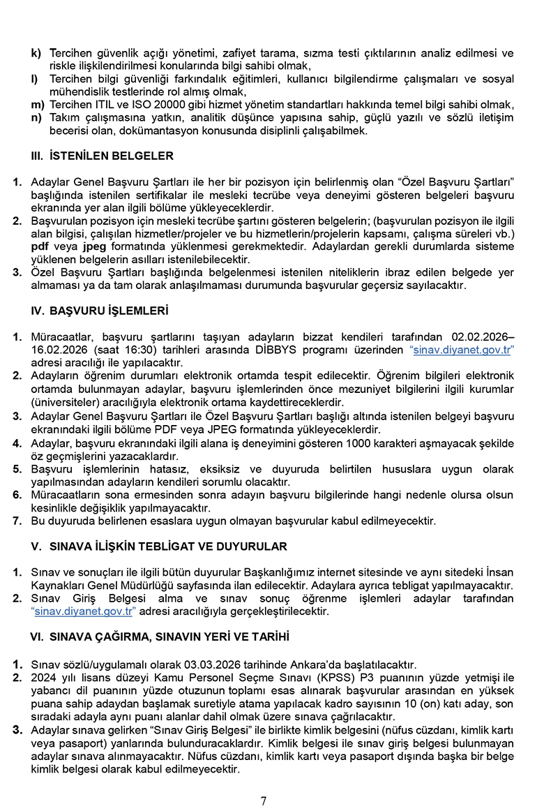 2026 Yılı Sözleşmeli Bilişim Personeli Alım Duyurusu 7