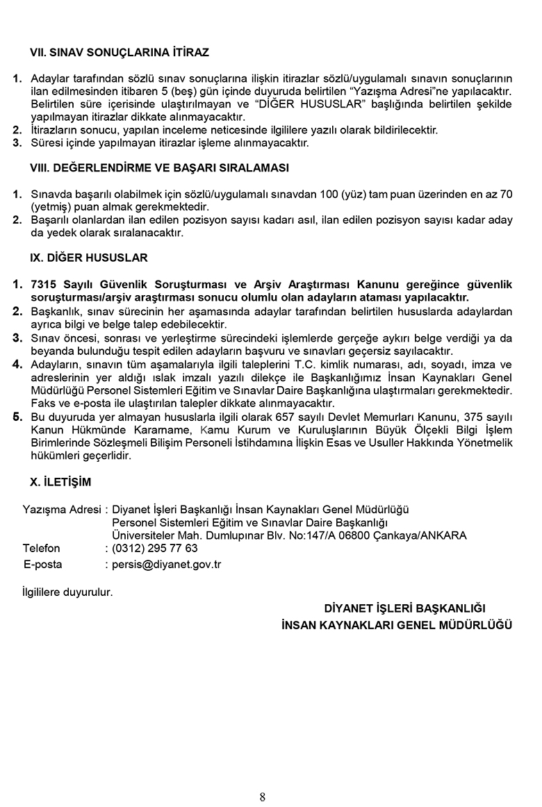 2026 Yılı Sözleşmeli Bilişim Personeli Alım Duyurusu 8