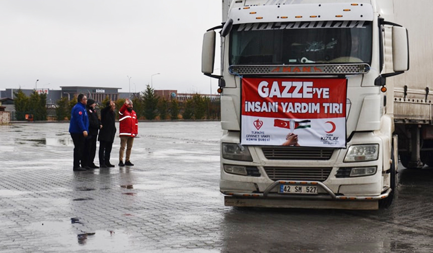 Konya’dan Gazze’ye 5 tır yardım