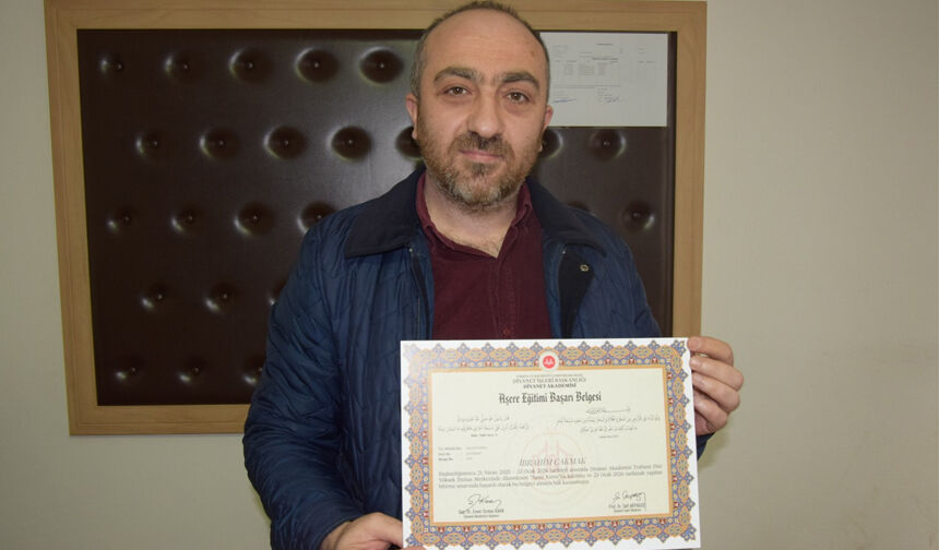 Din Görevlisi İbrahim Çakmak’a Aşere Takrib Belgesi 2