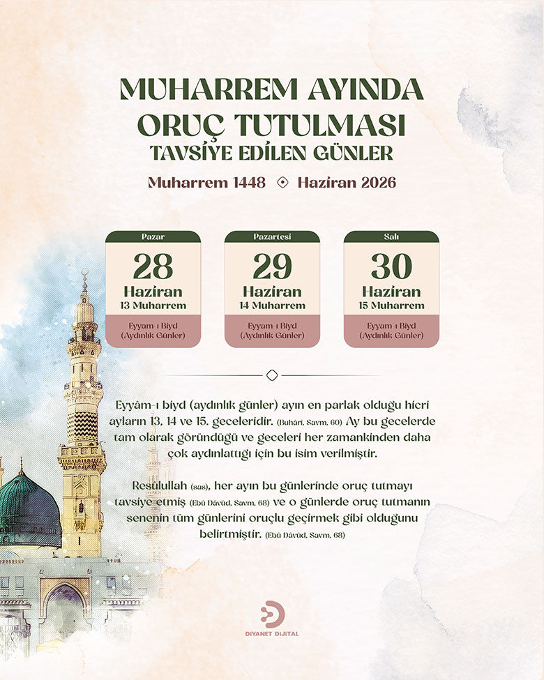 Muharrem Ayında Oruç Tutulması Tavsiye Edilen Günler Diyanet Dijital